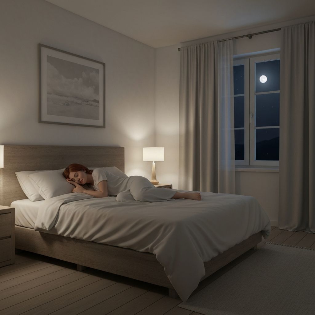 Peaceful bedroom with serene sleep environment